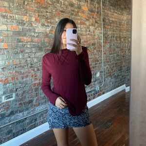 Maroon mock neck top